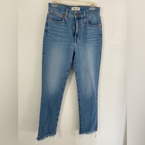 NWOT Madewell the perfect vintage jeans size 26 raw distressed hem